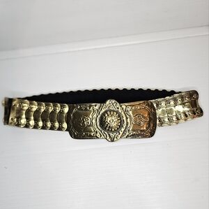 HARWILL NY Vintage Women’s Belt with Stretch – Gold Tone